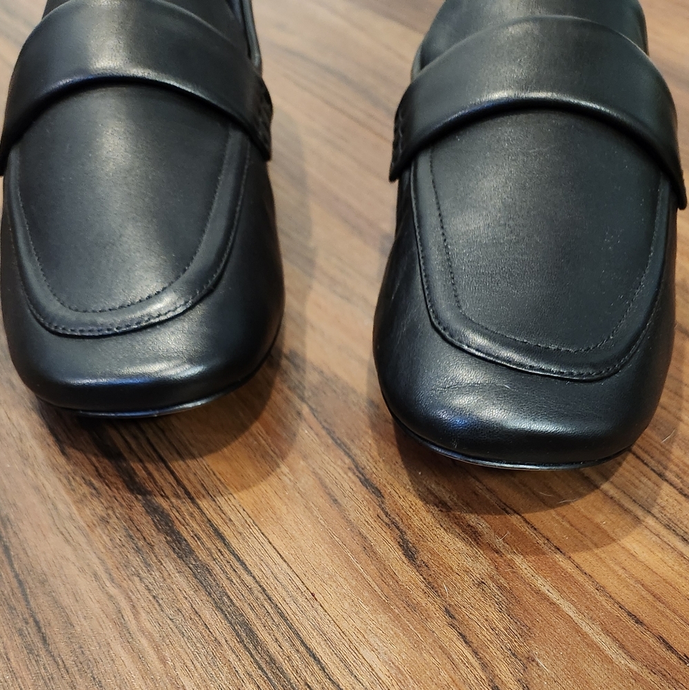 Women's Vince Davis Black Leather Slip-On Loafers size 7.5 - Picture 5 of 11